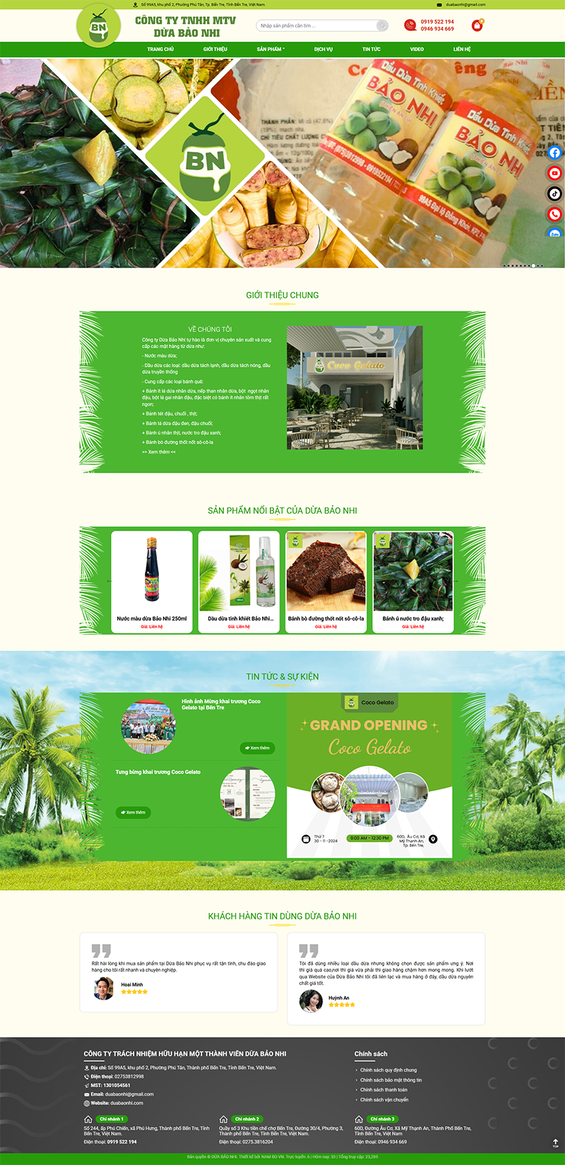 LAYOUT DỪA, DẦU DỪA, BÁNH QUÊ